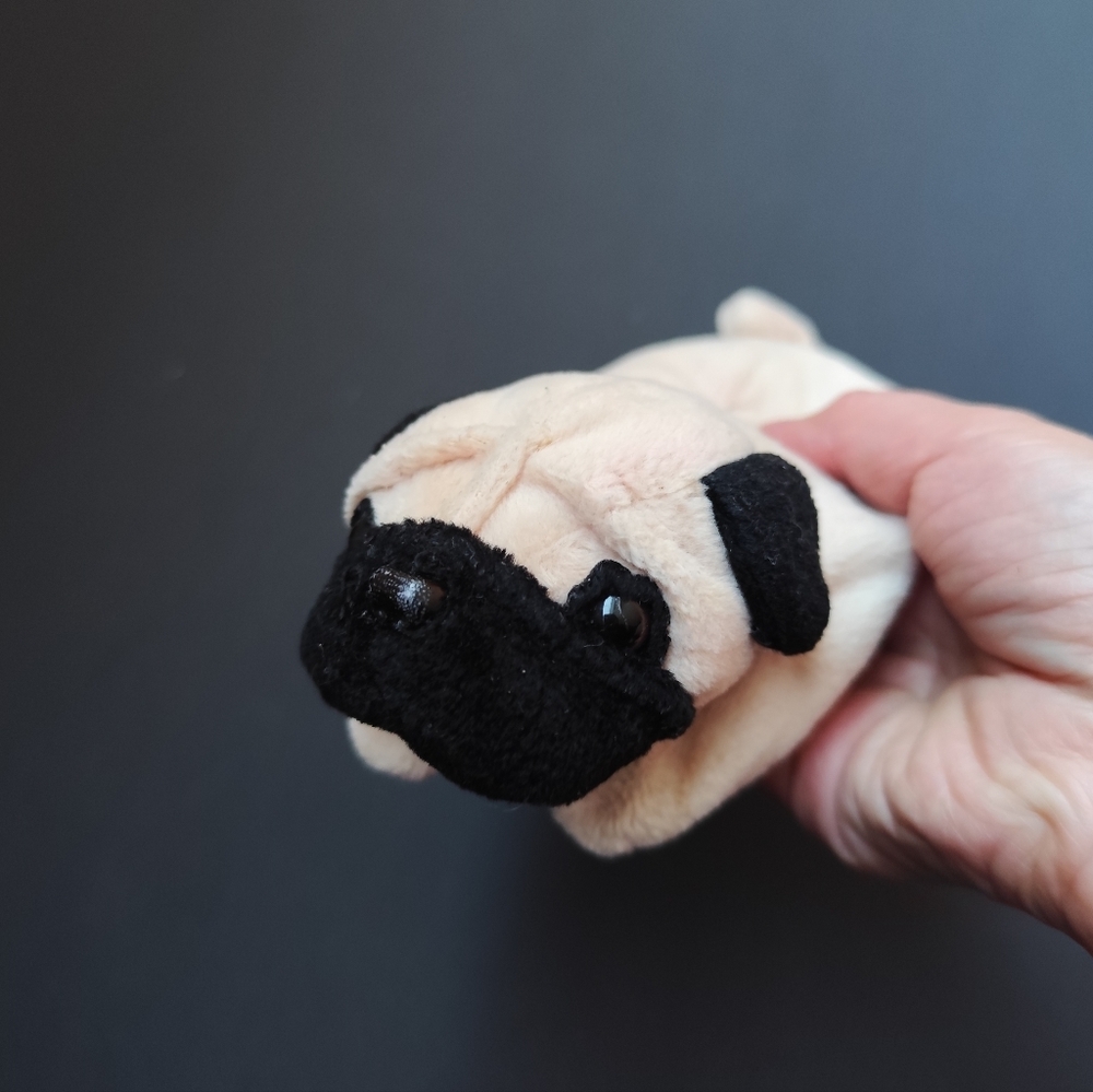 4/$50⭐️Vintage TY Pugsly the Pug 1996 Beanie Buddy Plush Toy Stuffed Animal